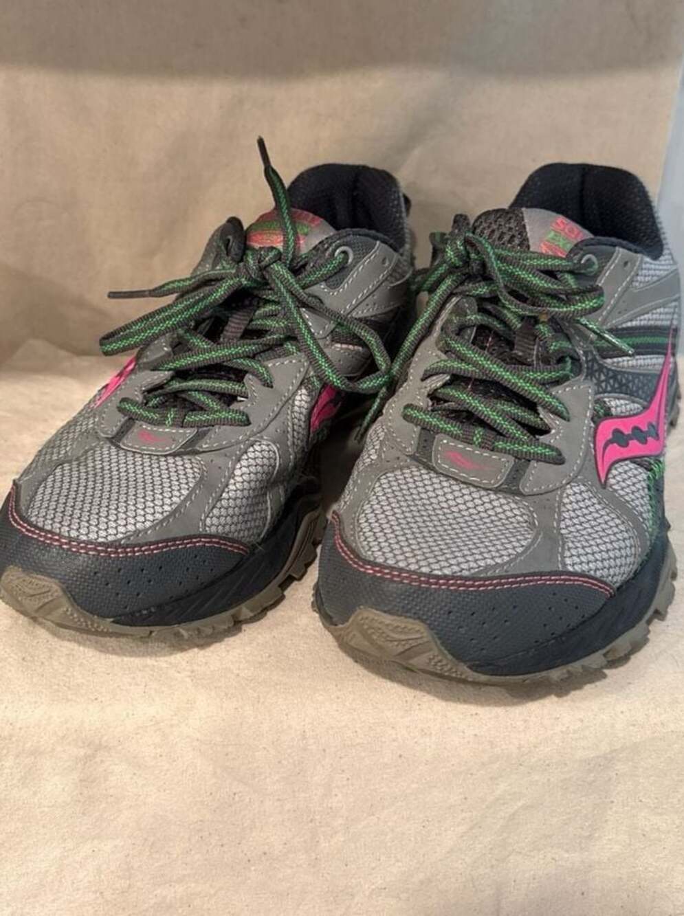 Saucony Grid Excursion TR7 Women's 8.5 Grey Pink Green Trail Running Shoes